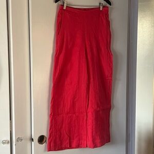 FREE PEOPLE Red Wide Leg Cotton Gauze Pants. NWOT. Medium.